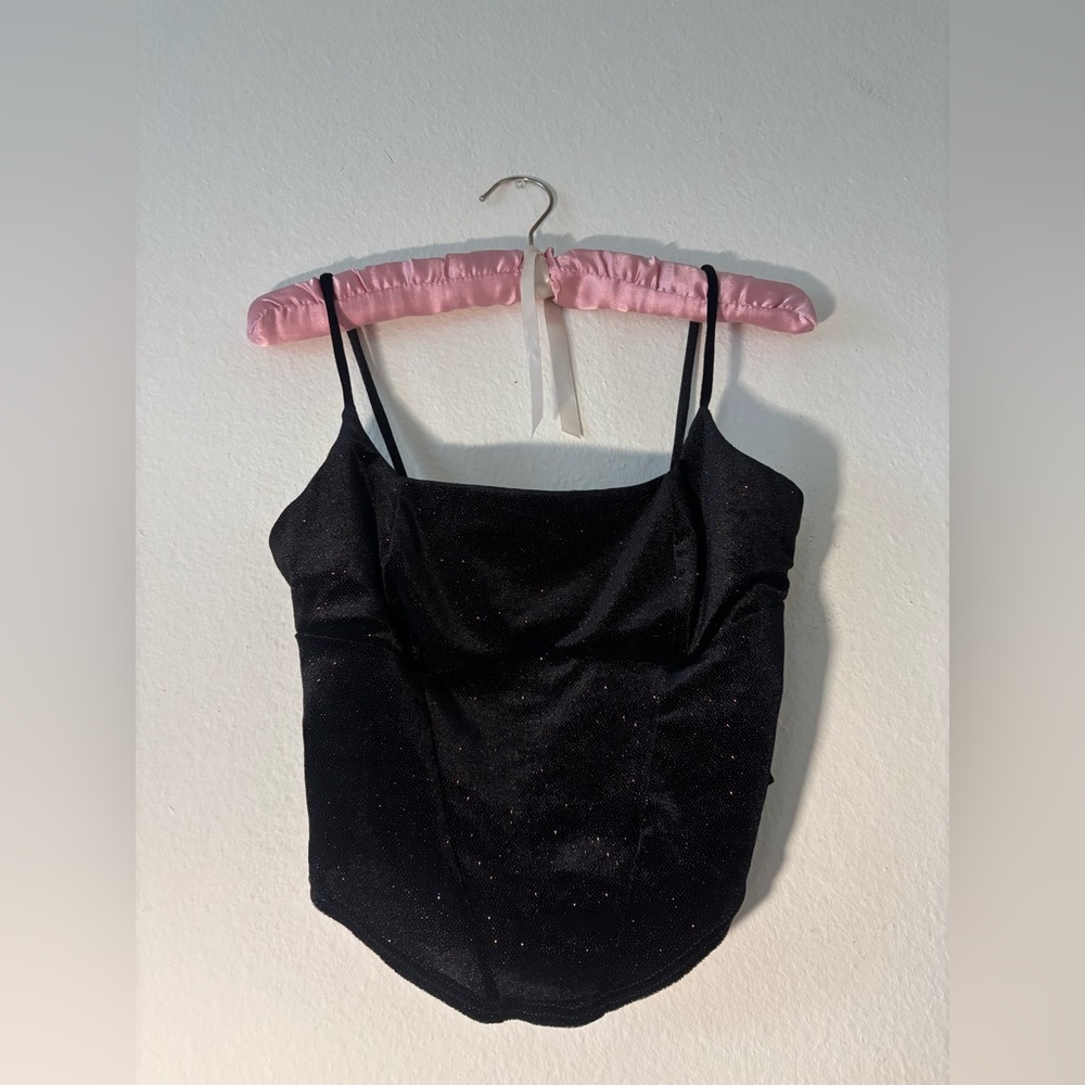 Vintage Velvet Sparkles V cut top
